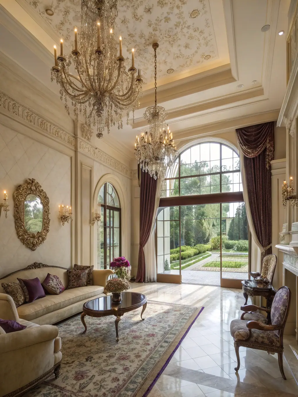 A full interior project featuring dark European wall finishes with gold accents, showcasing a sophisticated and cohesive design.