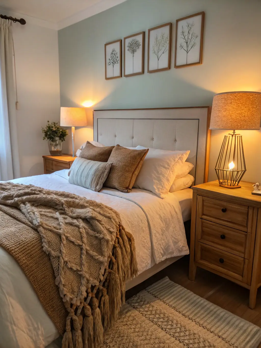 A dark accent wall in a master bedroom, showcasing a textured European finish with elegant typography and subtle lighting.